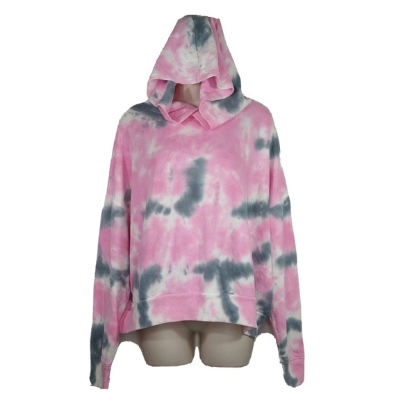 So Lounge Life Tie Dye cropped Hoodie Sweatshirt Pullover Women Juniors Size XS🔴 - Picture 1 of 2